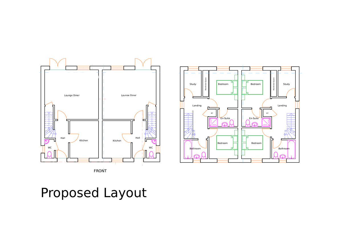 Lot: 42 - PLANNING PERMISSION FOR A PAIR OF HOUSES - 